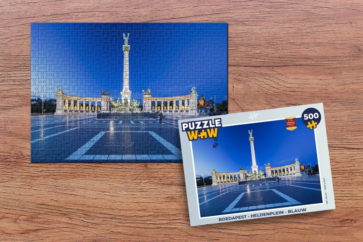PuzzleWow Boedapest Heldenplein Legpuzzel 500 Stuks - Multicolor