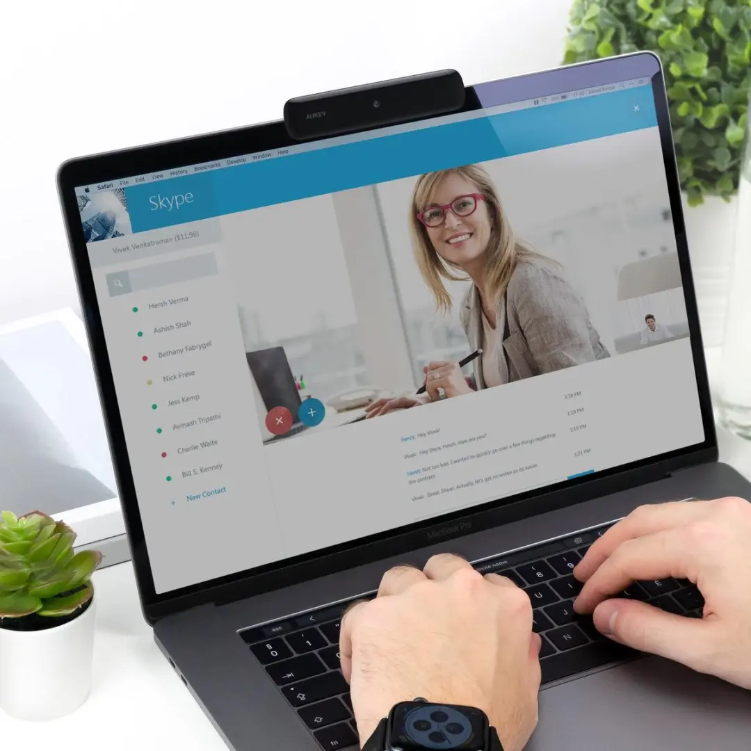 Aukey - PC-LM1E Stream Series 1080P Webcam met dubbele microfoon - afbeelding 4 van 6
