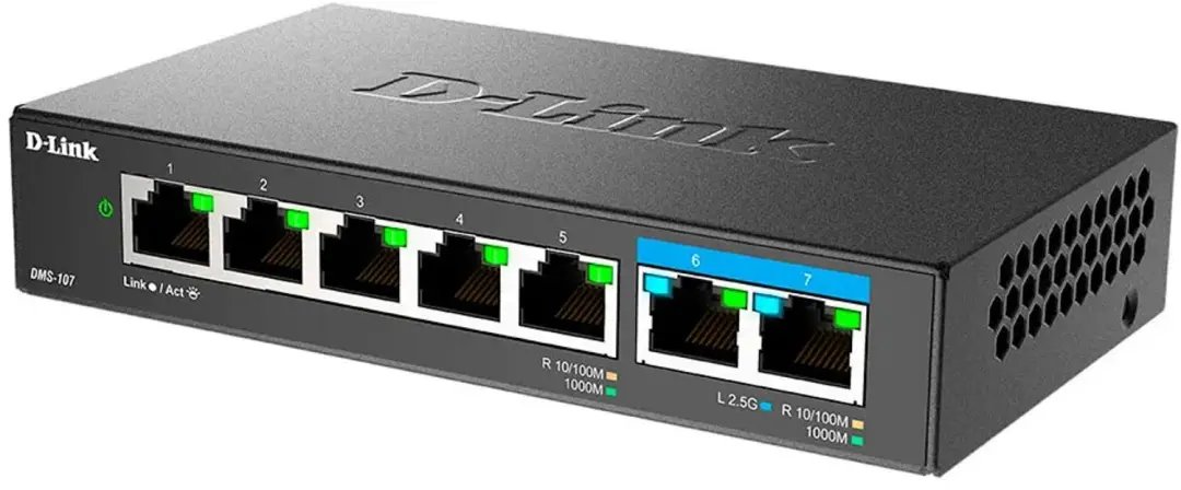 D-Link DMS-107/E Ethernet Switch - Zwart - afbeelding 3 van 6