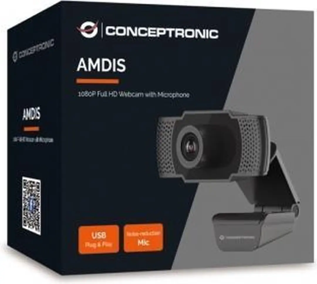 Conceptronic AMDIS01B Webcam - Full HD 1080p - Zwart - afbeelding 4 van 4