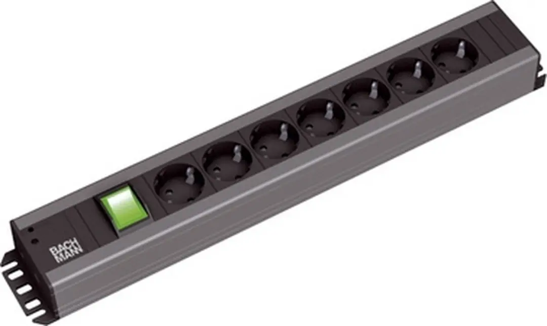 Bachmann 300.007 Stekkerdoos - 7x - 2m - Zwart - afbeelding 4 van 4