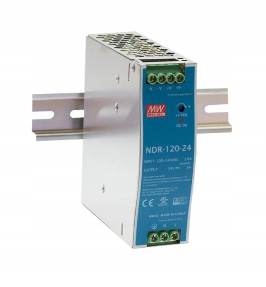Mean Well NDR-120-24 DIN-rail netvoeding - 24V 5A 120W - afbeelding 6 van 6