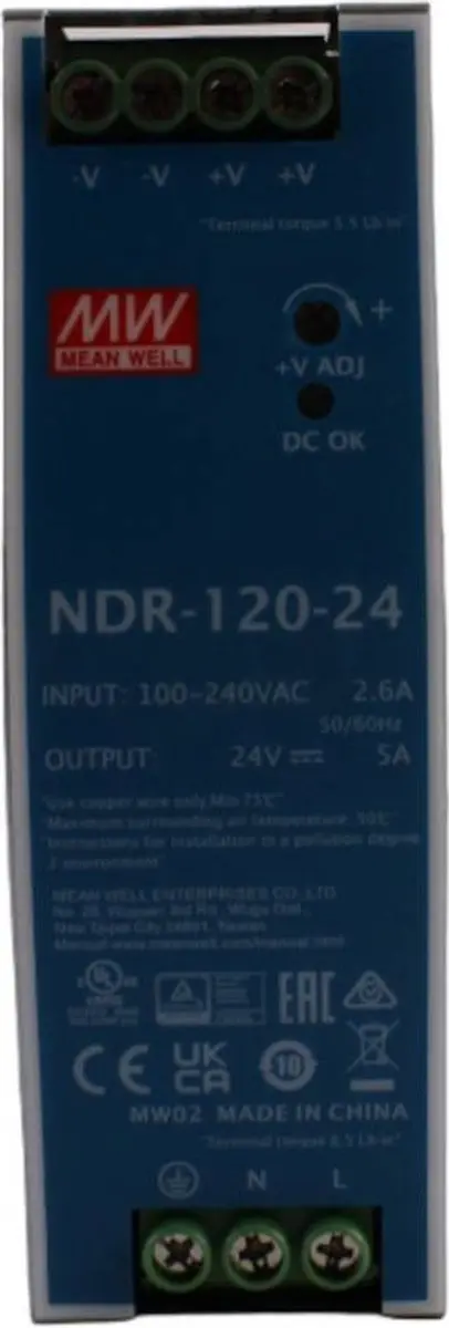 Mean Well NDR-120-24 DIN-rail netvoeding - 24V 5A 120W - afbeelding 4 van 6