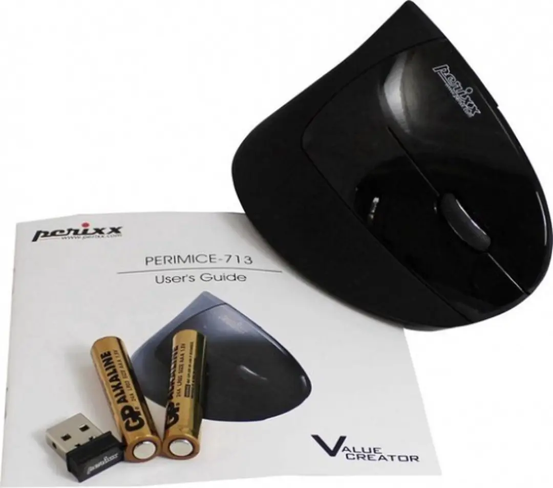 Perixx Perimice 713 Draadloze Ergonomische Muis - Zwart - afbeelding 5 van 6