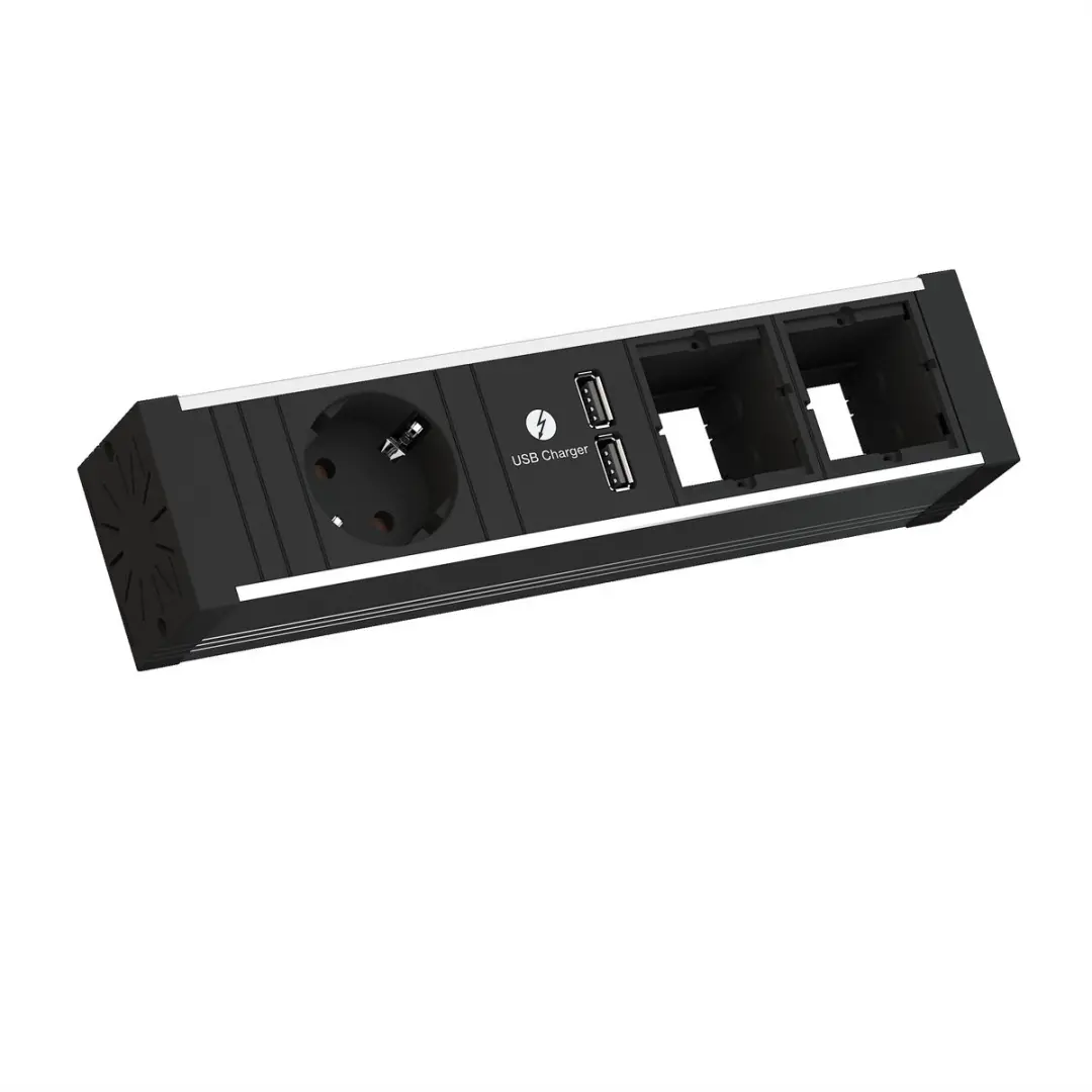 Bachmann VENID Stekkerdoos 2x Geaard, 2x ABD, USB-lader