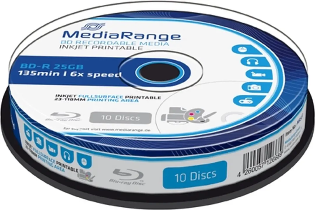 MediaRange BD-R 25GB Blu-ray Media