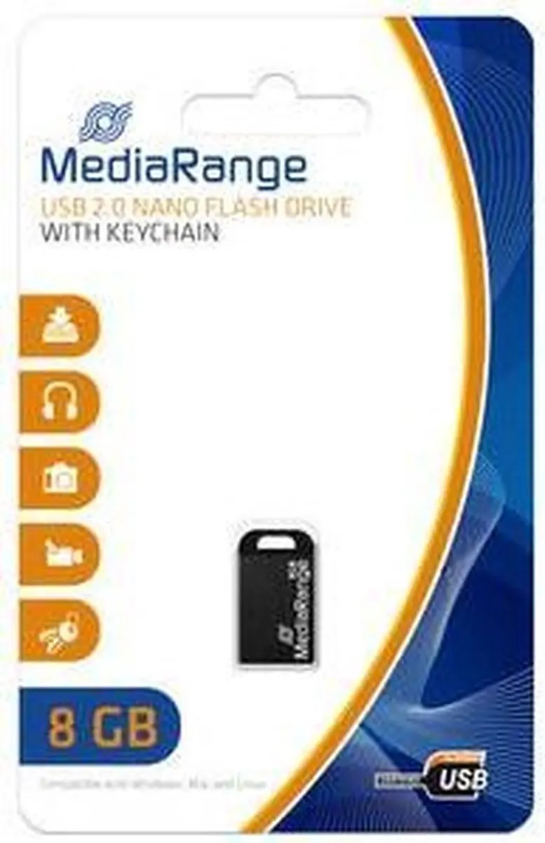 MediaRange Nano MR920 USB-stick - Zwart - afbeelding 2 van 4