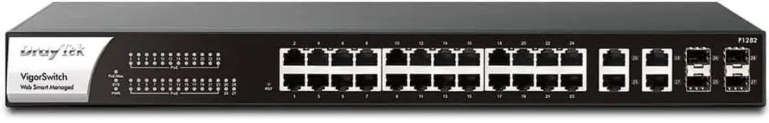 DrayTek VigorSwitch P1282 24 Poorts PoE+ Gigabit Switch