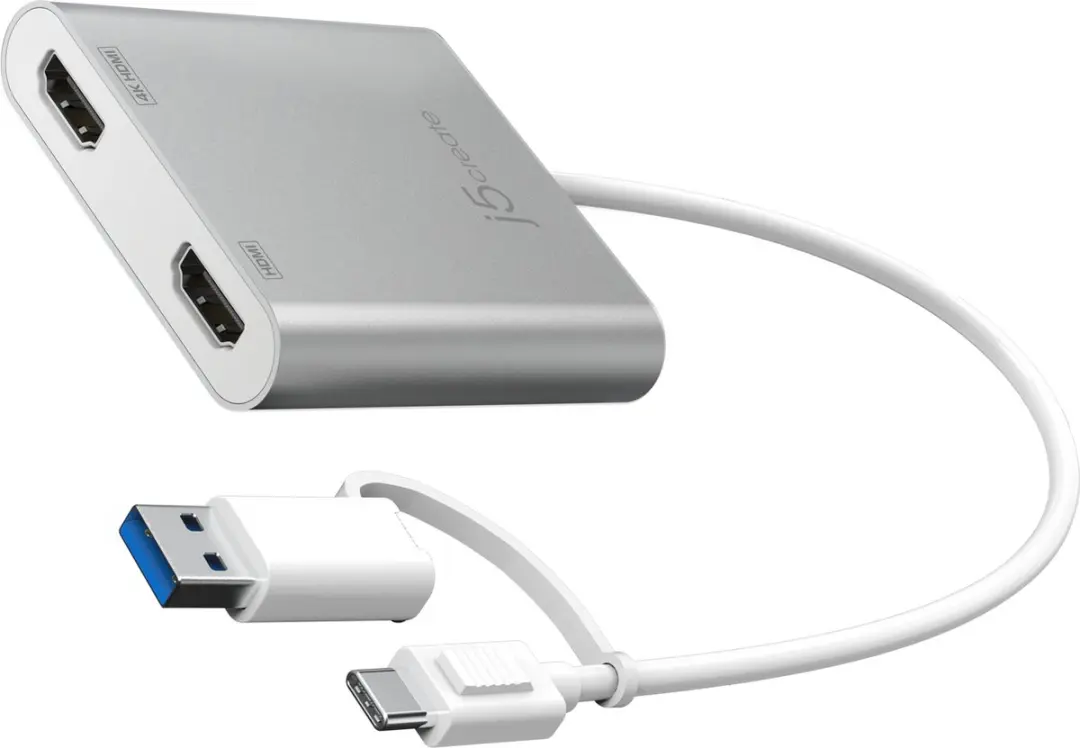 j5create JCA365-N USB-C Dual HDMI Adapter - Zilver - afbeelding 4 van 6