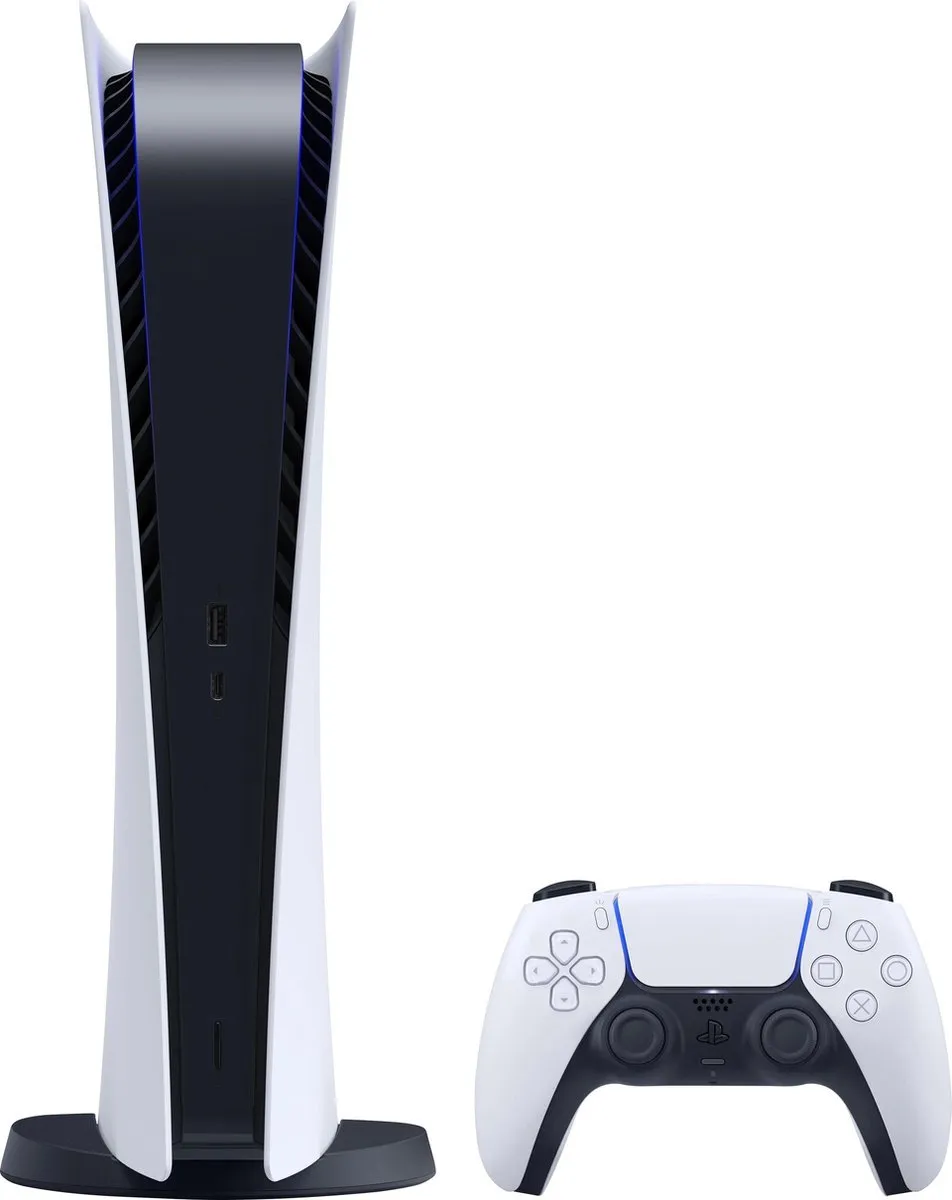Sony PlayStation 5 Digital Edition Slim - 825GB - 2x DualSense - Zwart/Wit - afbeelding 6 van 6