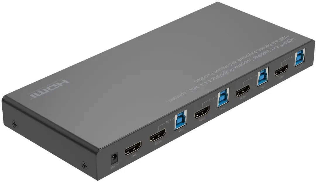 MicroConnect MC-HDMIKVM0401-USB3-4K KVM-switch - Zwart - afbeelding 3 van 5