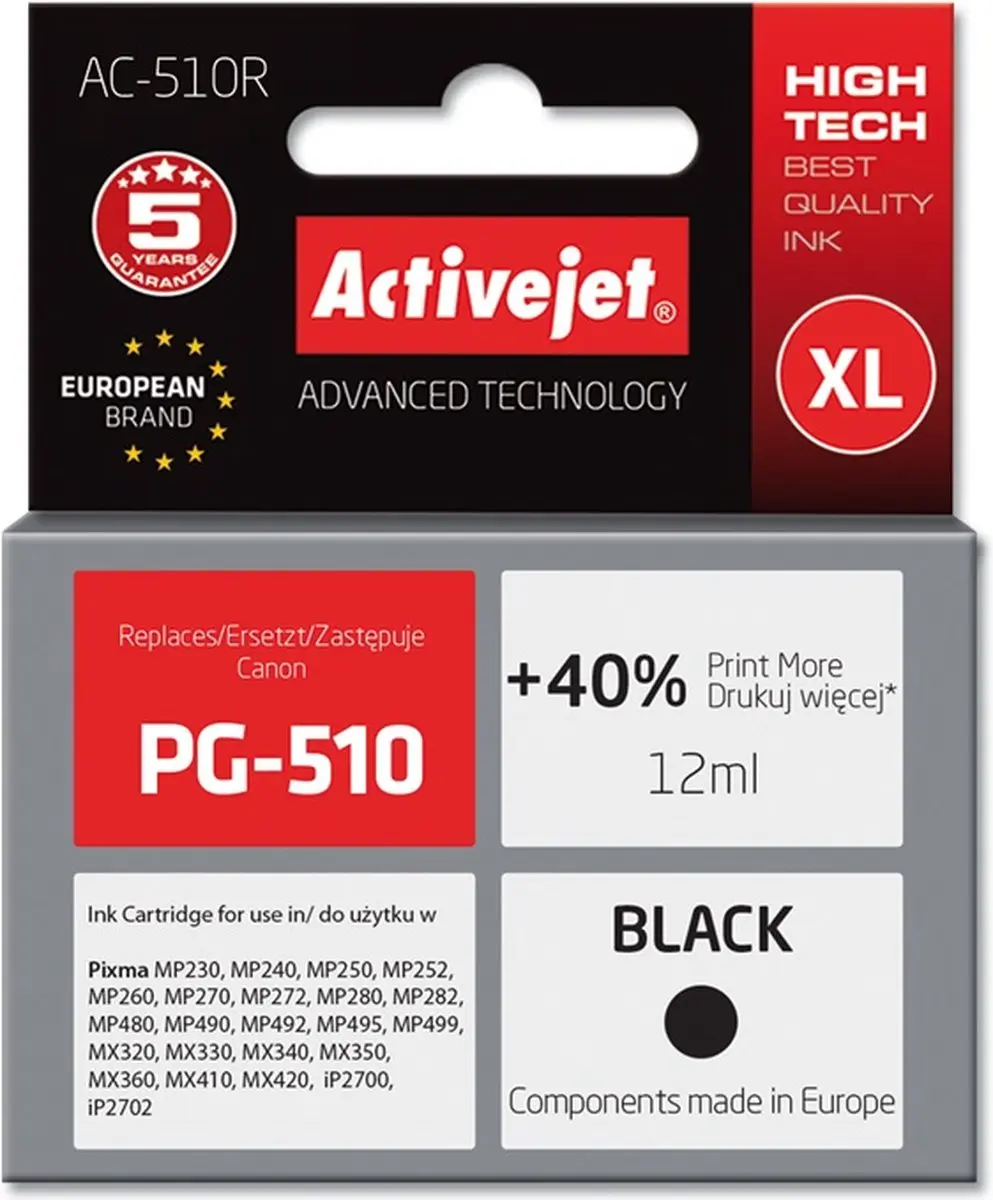 ActiveJet AC-510R Inktcartridge - Zwart 12ml - afbeelding 3 van 5