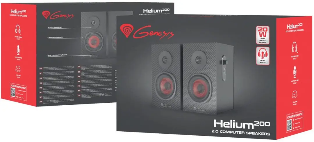 Genesis Helium NCS-1305 Gaming Luidsprekers - Zwart/Rood - afbeelding 2 van 6