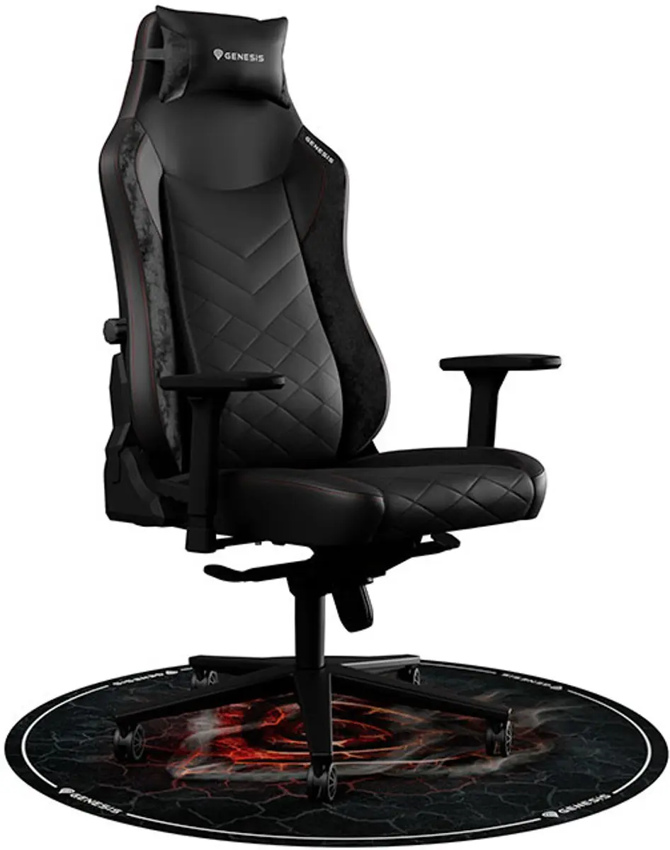 Genesis Tellur 400 Gaming Vloermat Rond 100 cm - Antislip - Zwart - afbeelding 5 van 6