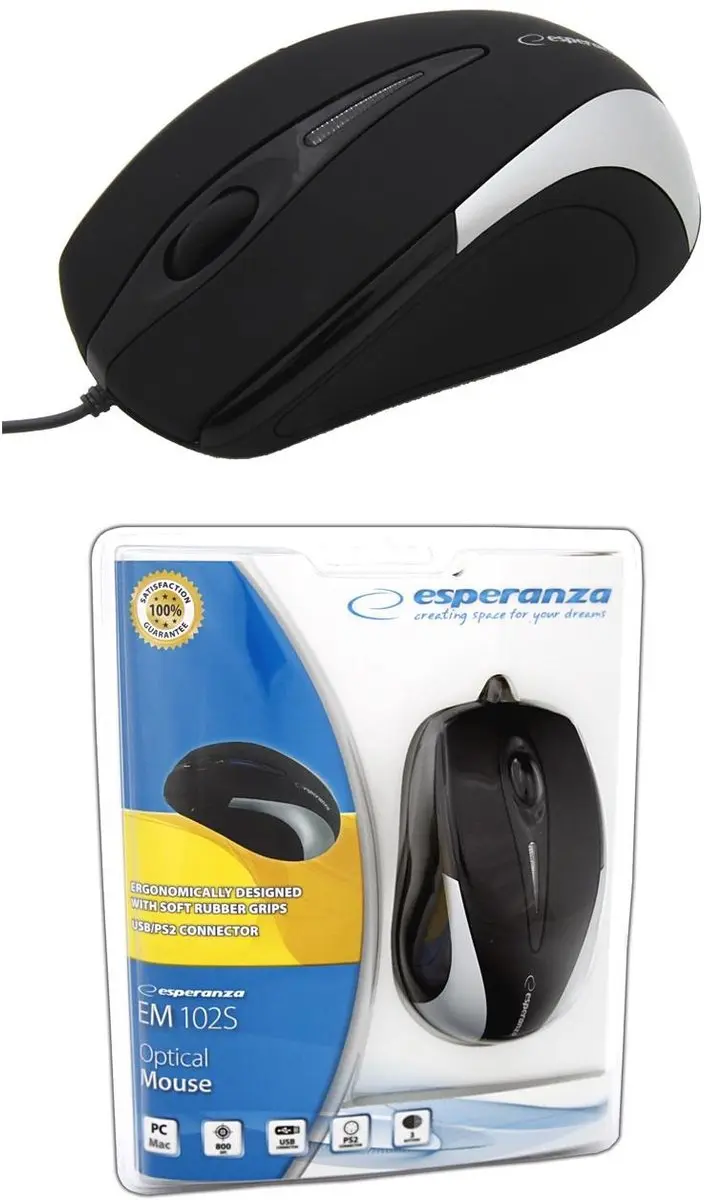 Esperanza Sirius EM102S Bedrade Muis - Zilver - afbeelding 6 van 6