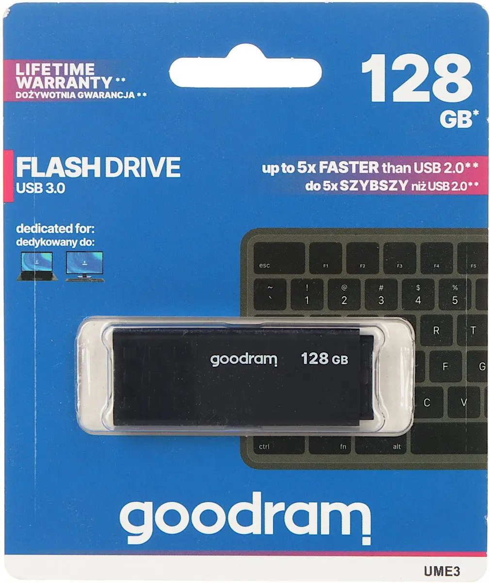 Goodram UME3 UME3-1280K0R11 USB-stick 128GB - Zwart - afbeelding 5 van 6
