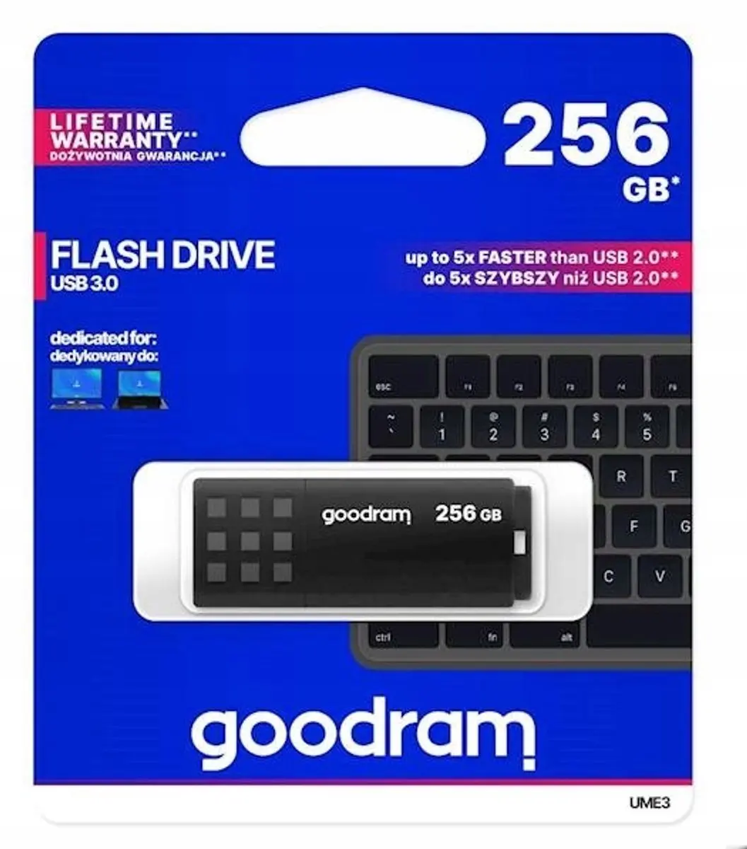 Goodram UME3-2560K0R11 USB-stick 256GB - Zwart - afbeelding 2 van 6