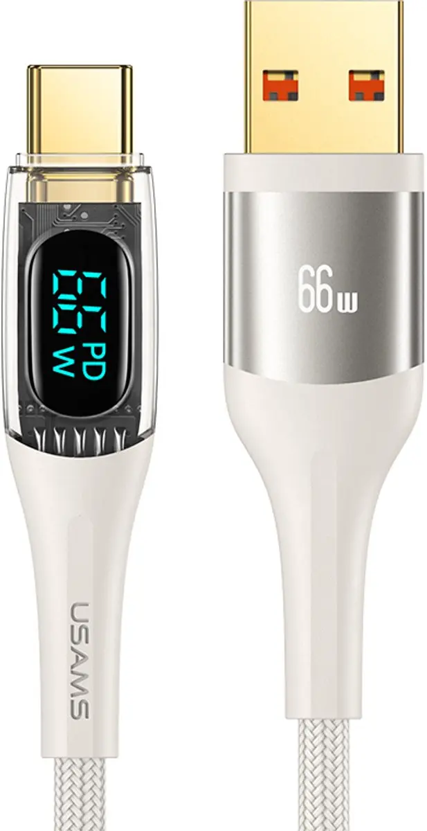 USAMS USB-A naar USB-C Kabel 66W 1.2m
