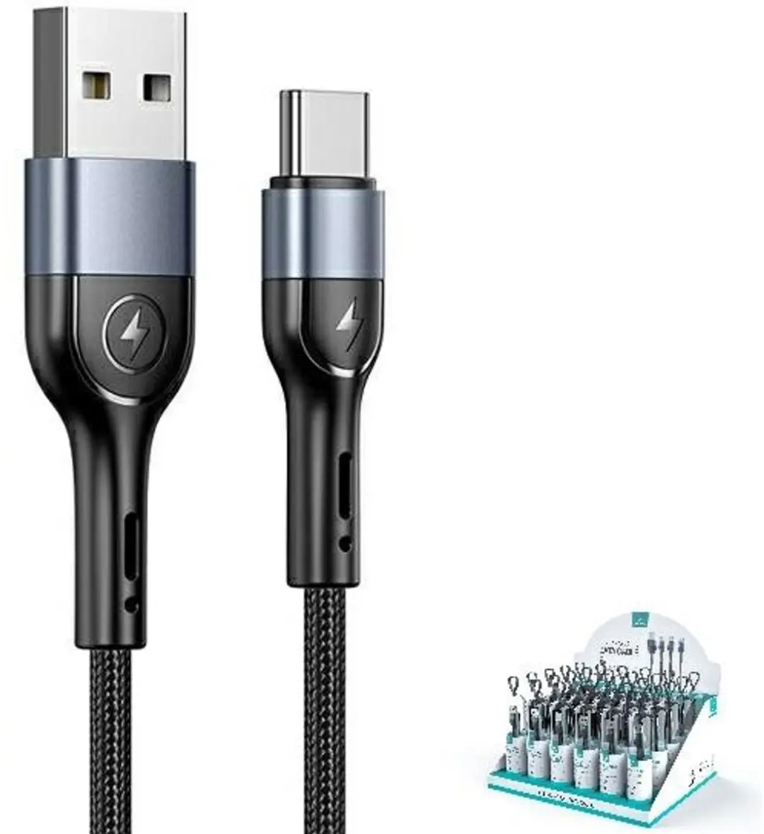 USAMS U55 Gevlochten USB-C Kabel 1m