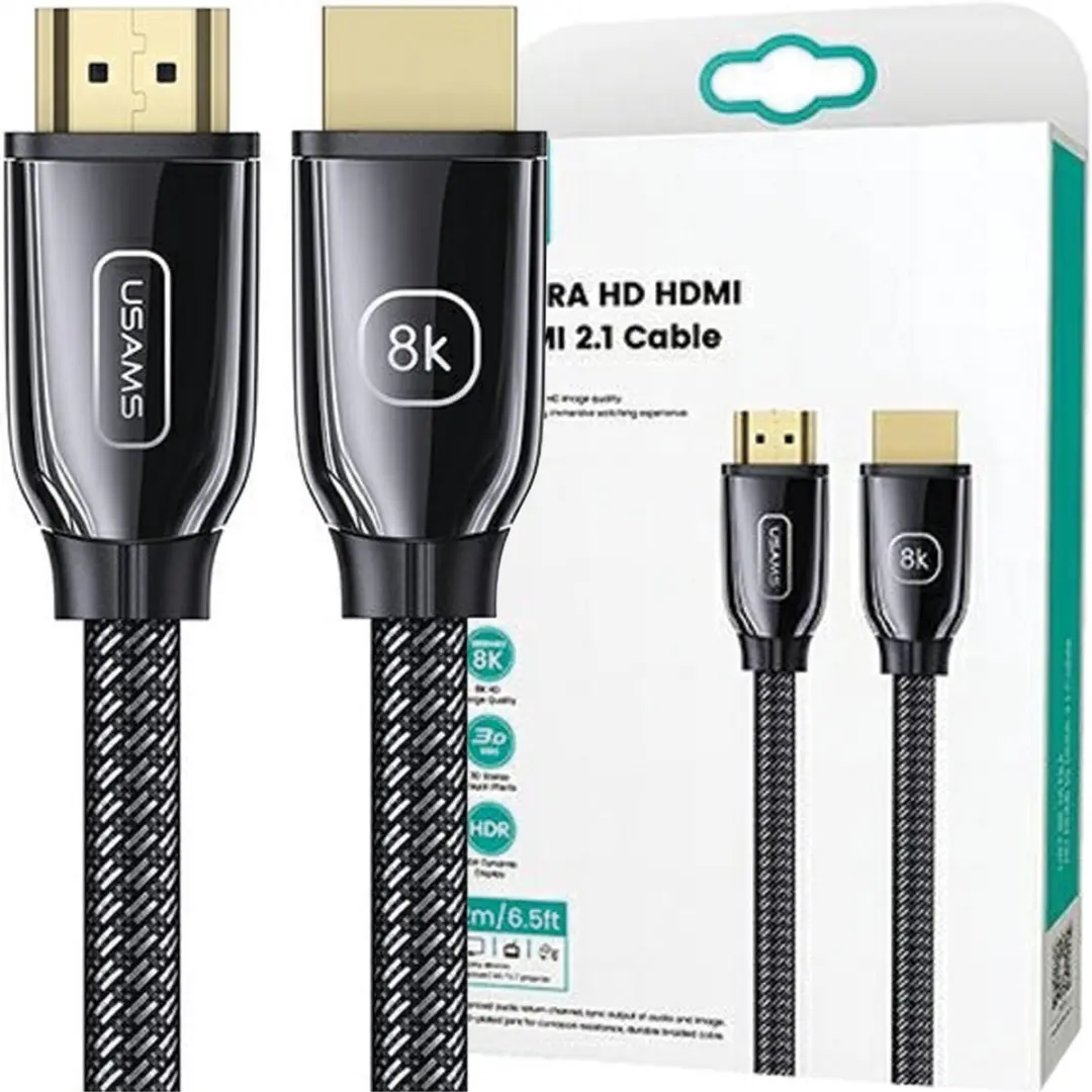 USAMS U67 Serie HDMI Kabel 8K - 3m - Zwart - afbeelding 4 van 6