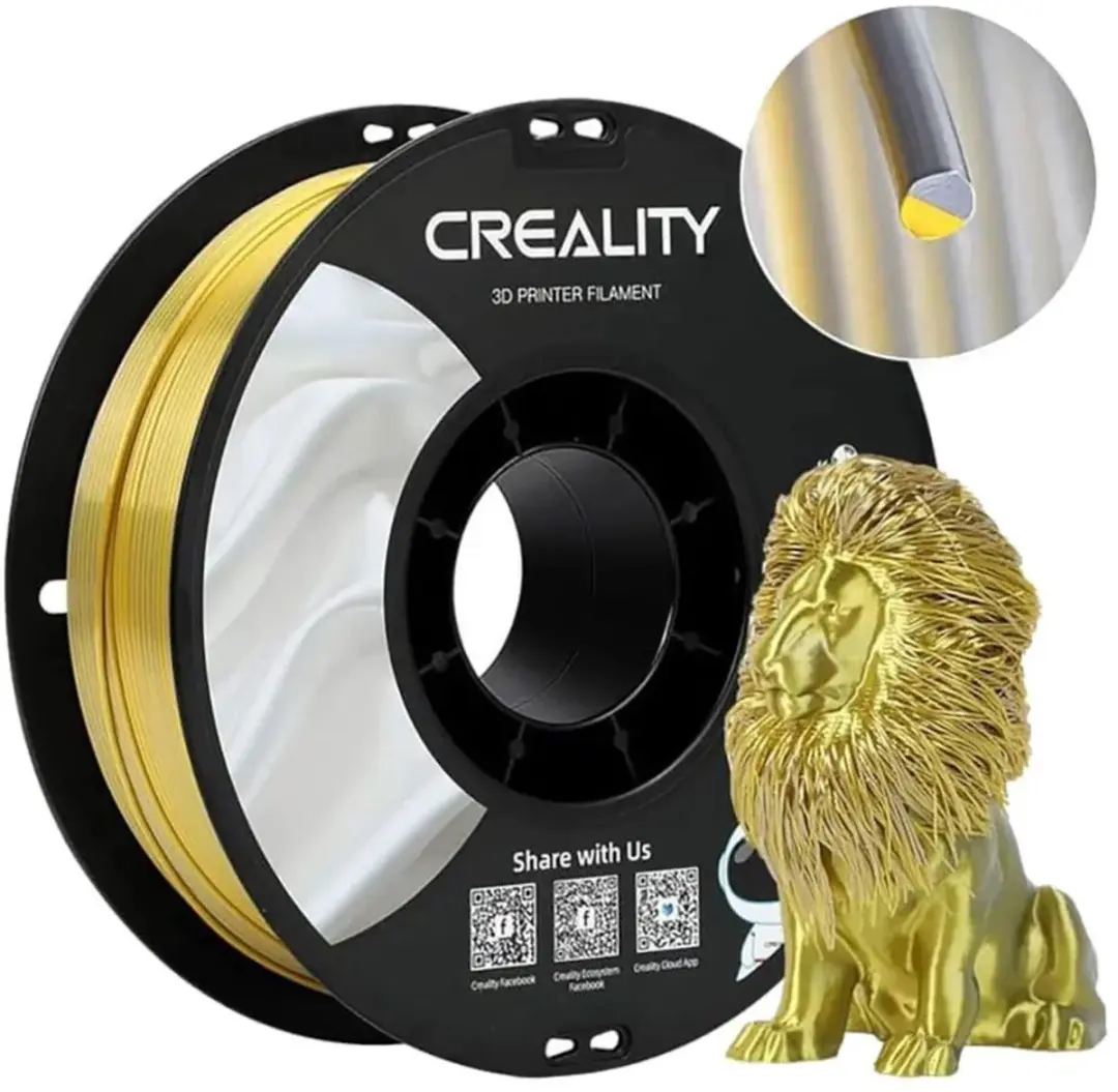 Creality 3301120012 PLA Zijde Filament - Goud/Zilver - afbeelding 3 van 5