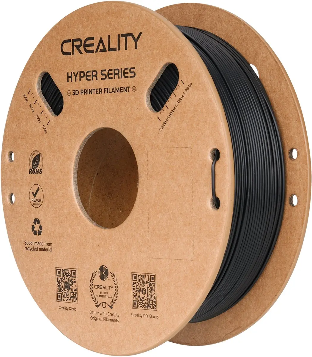 Creality Hyper PLA 3D-printer filament 1,75mm 1kg - Zwart - afbeelding 2 van 6