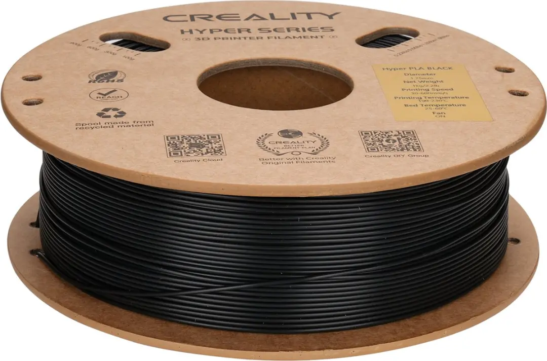 Creality Hyper PLA 3D-printer filament 1,75mm 1kg - Zwart - afbeelding 3 van 6