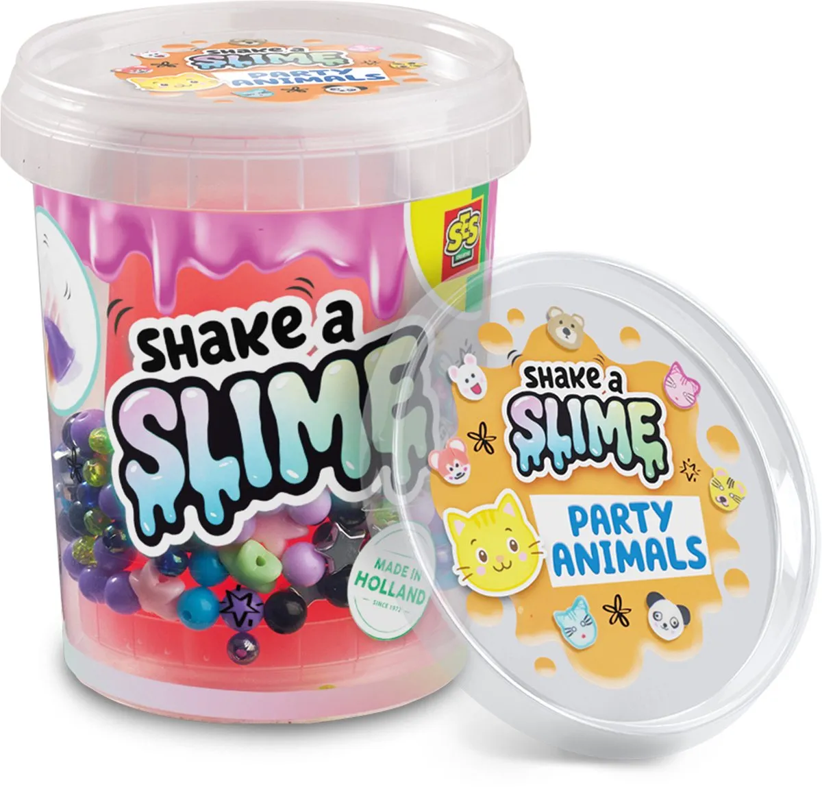 SES Creative Shake a Slime Party Animals Neon Oranje