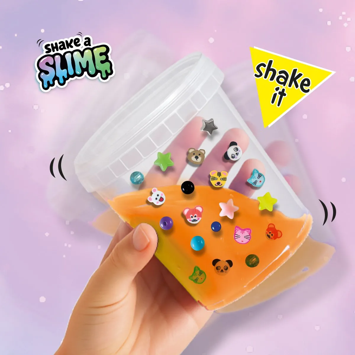 SES Creative Shake a Slime Party Animals Neon Oranje - 200g