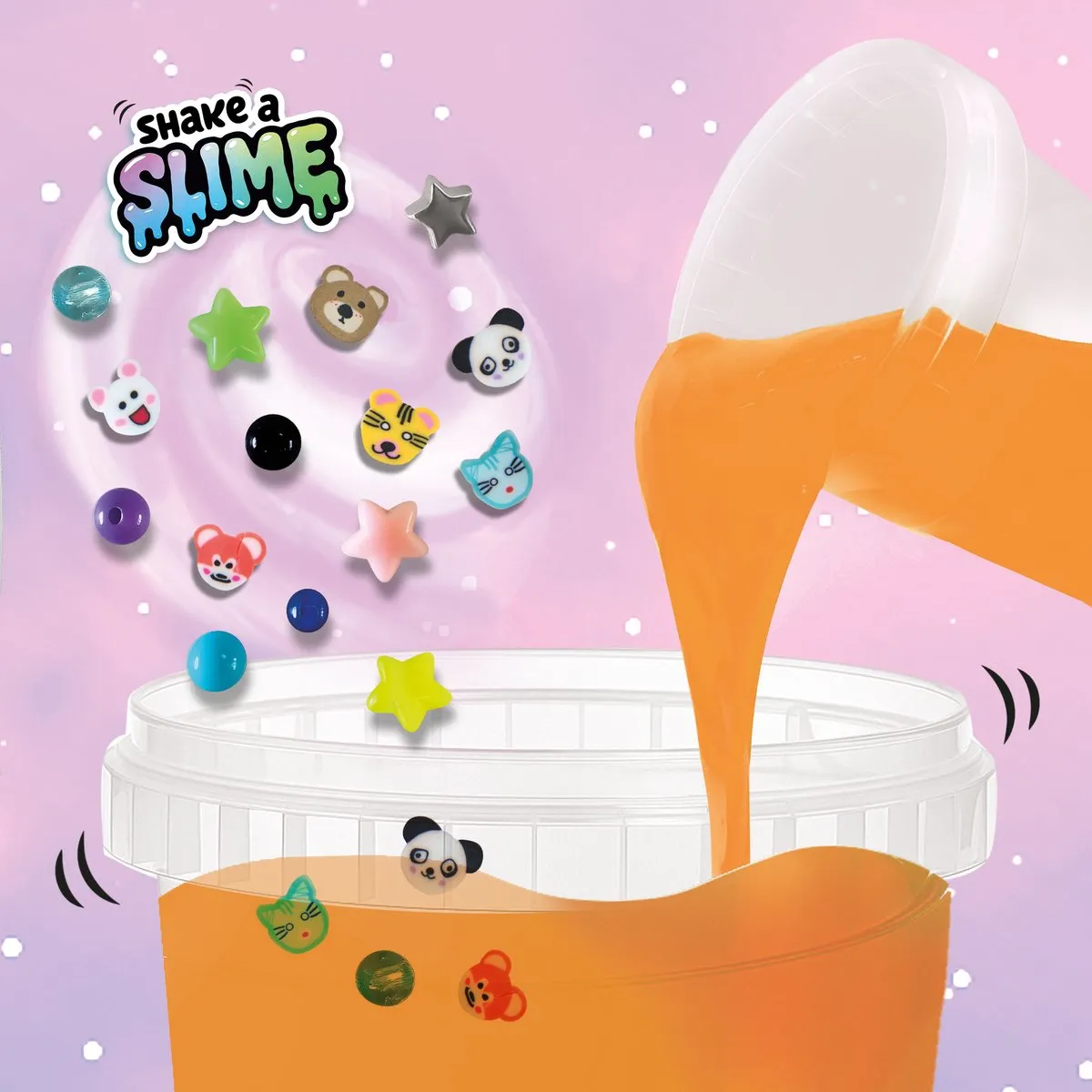 SES Creative Shake a Slime Party Animals Neon Oranje - 200g