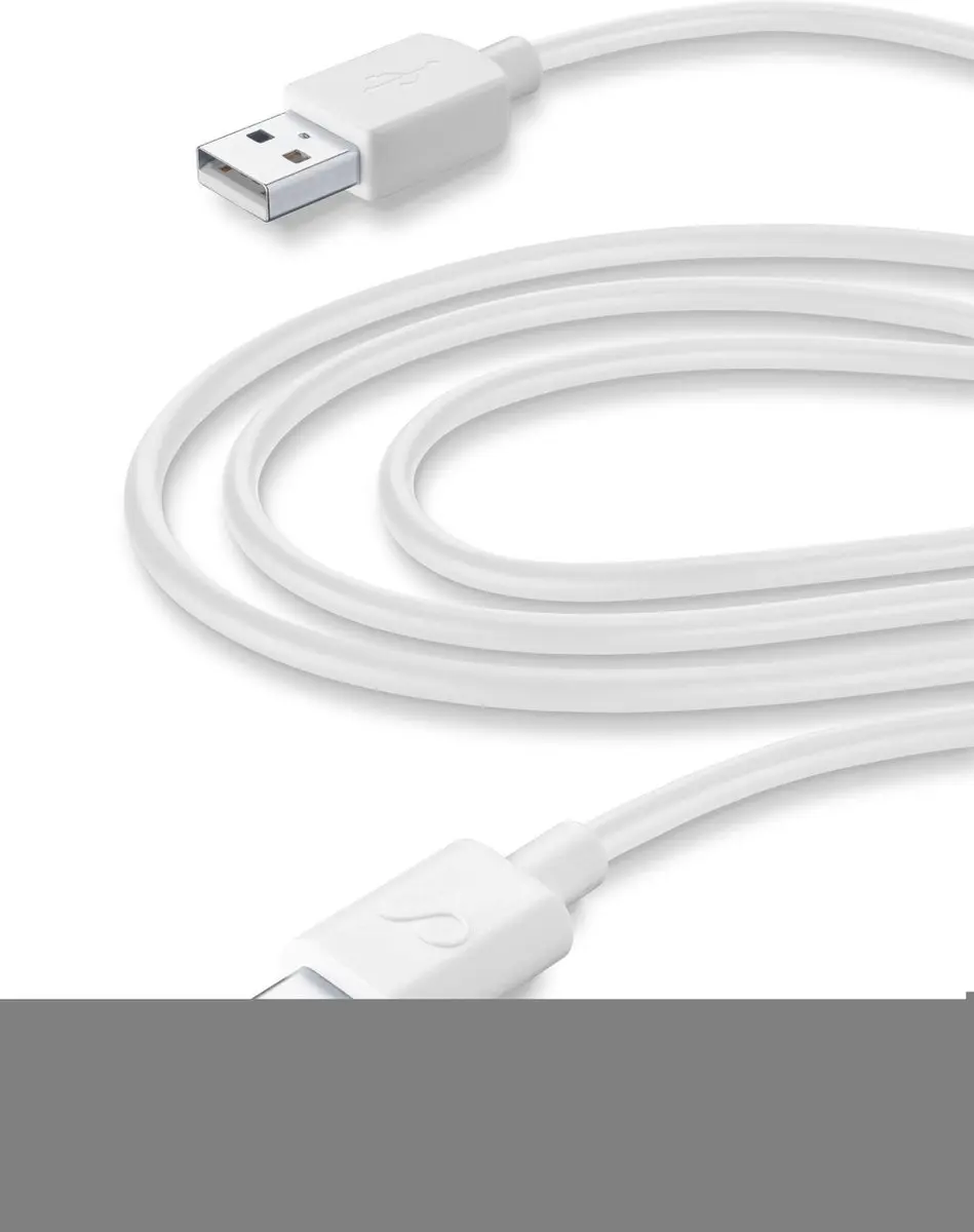 Cellularline USBDATACUSBC3MW USB-kabel - 3m - Wit - afbeelding 2 van 3