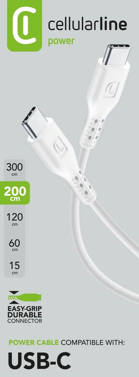 Cellularline USBDATACUSBC2C2MW Datakabel USB-C 2 m - Wit - afbeelding 5 van 6