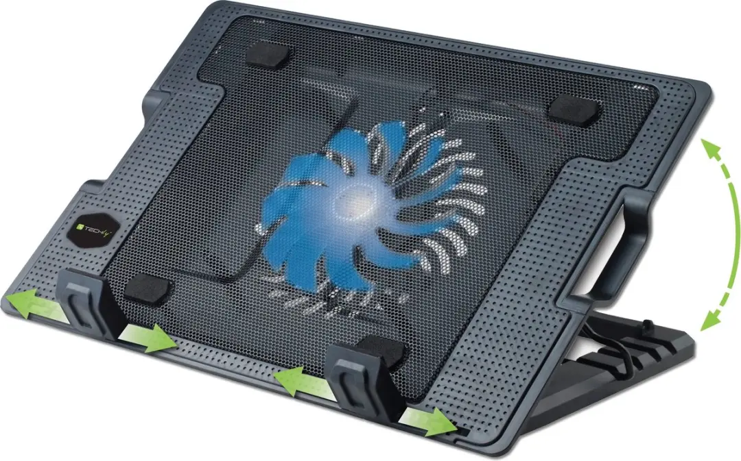 Techly ICOOL-CP12TY laptop cooling pad 43,9 cm (17.3") 1400 RPM Zwart