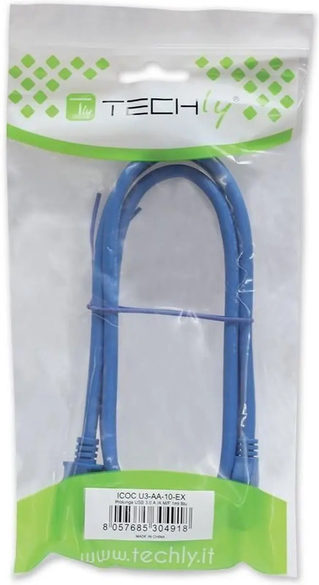 Techly ICOC U3-AA-005-EX USB 3.0 verlengkabel - 0,5m - Blauw - afbeelding 3 van 6