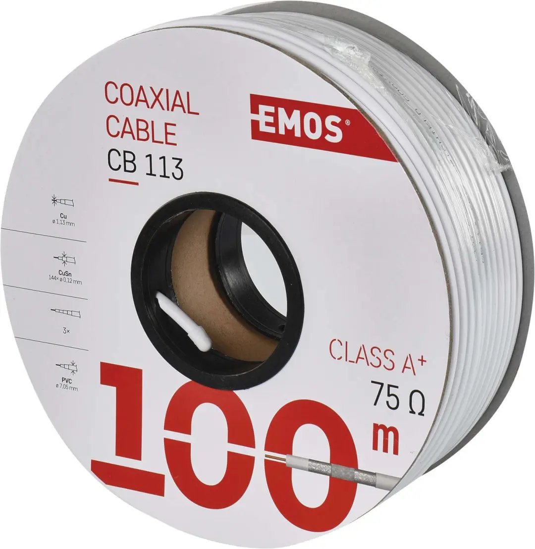 EMOS CB113 Coaxkabel 100m - S5261 - afbeelding 5 van 6