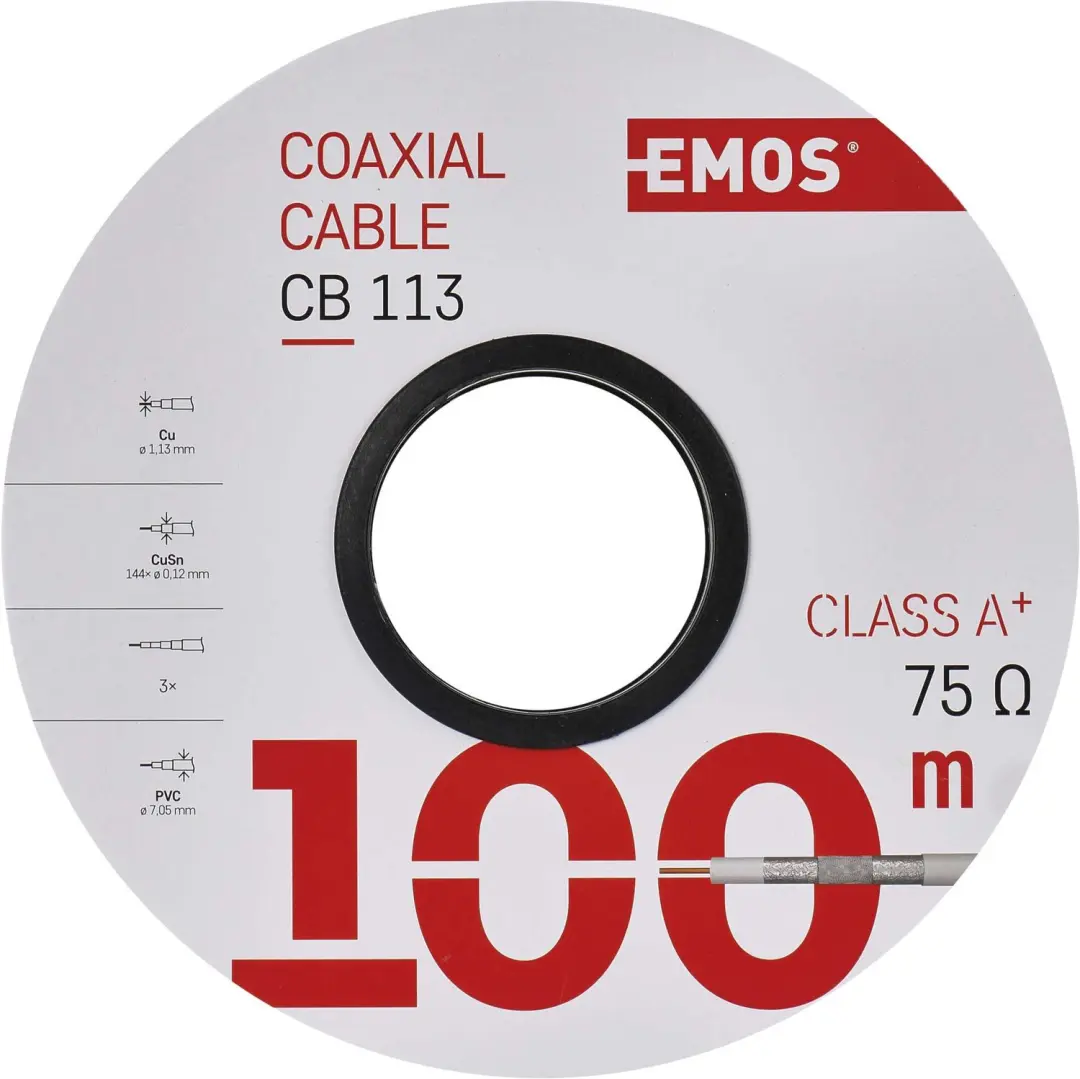 EMOS CB113 Coaxkabel 100m - S5261 - afbeelding 6 van 6