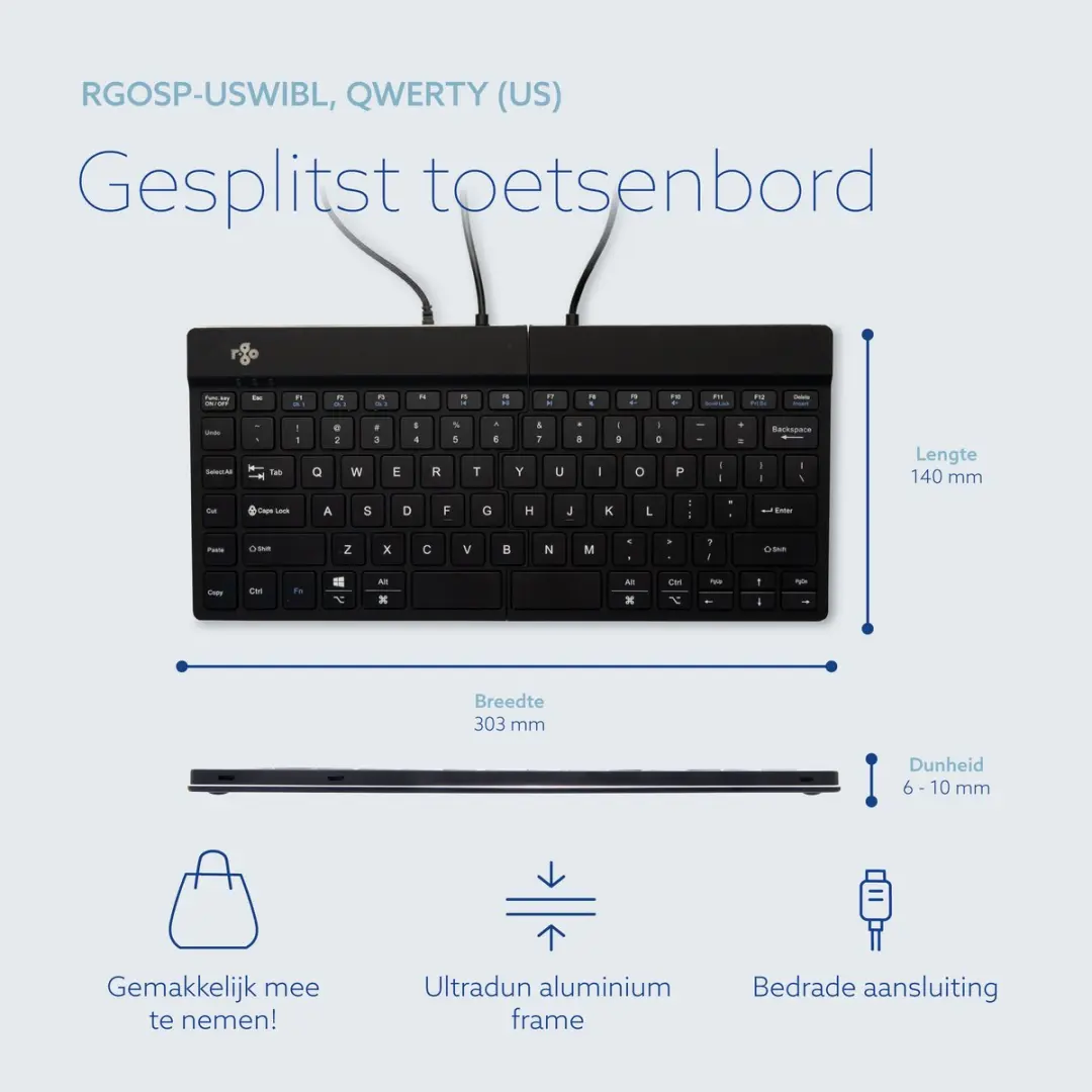 R-Go Tools Split RGOSP-USWIBL Toetsenbord - Zwart - afbeelding 6 van 6