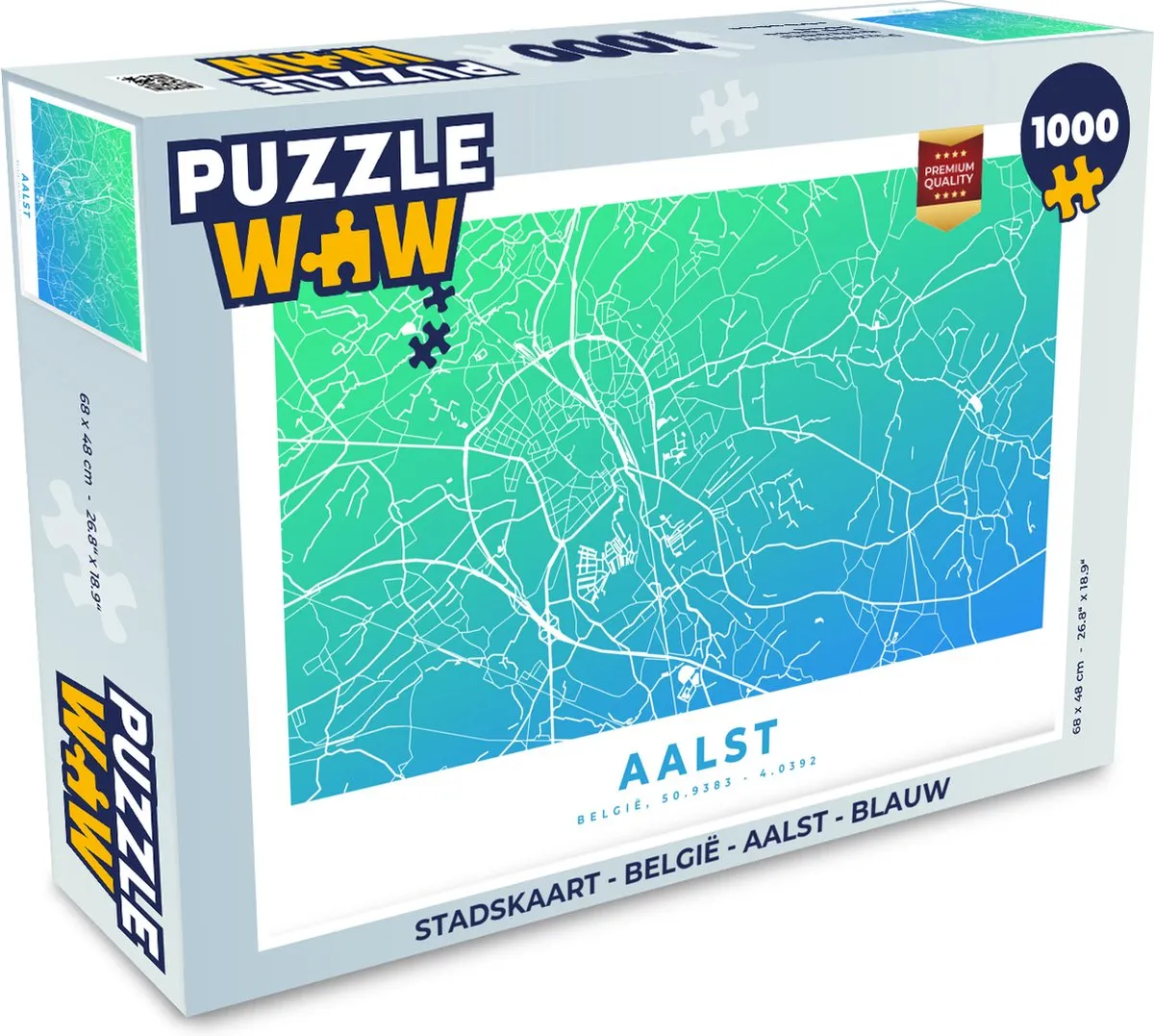 PuzzleWow Stadskaart België Aalst Legpuzzel 1000 Stuks