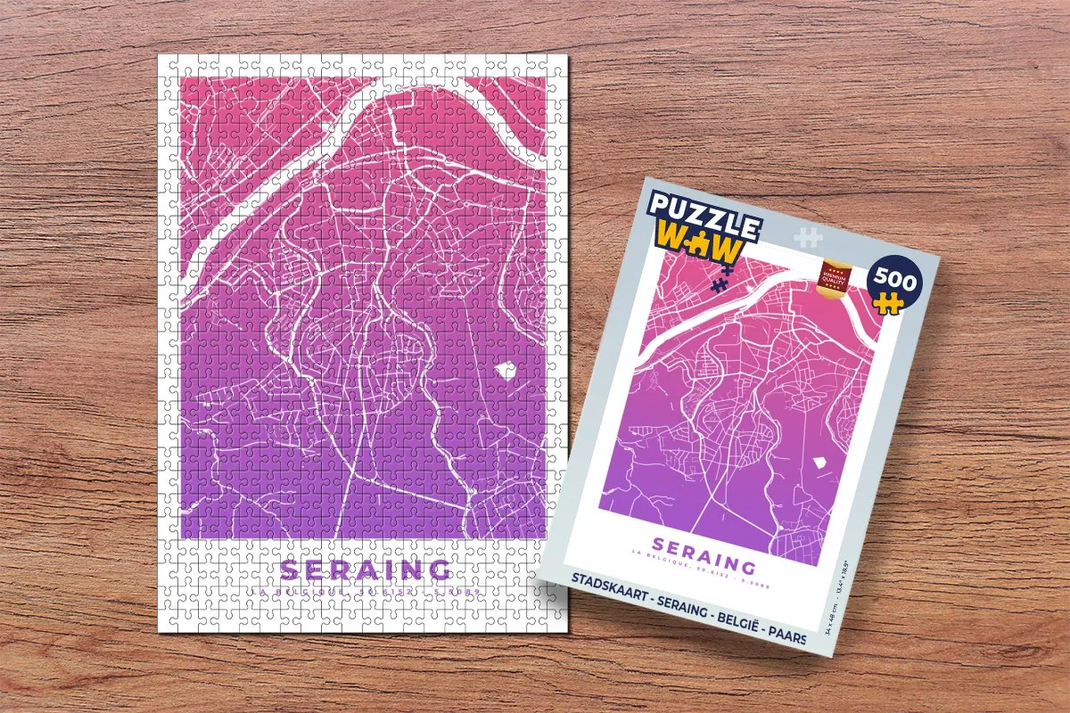 PuzzleWow Seraing België Legpuzzel 500 Stuks - Multicolor