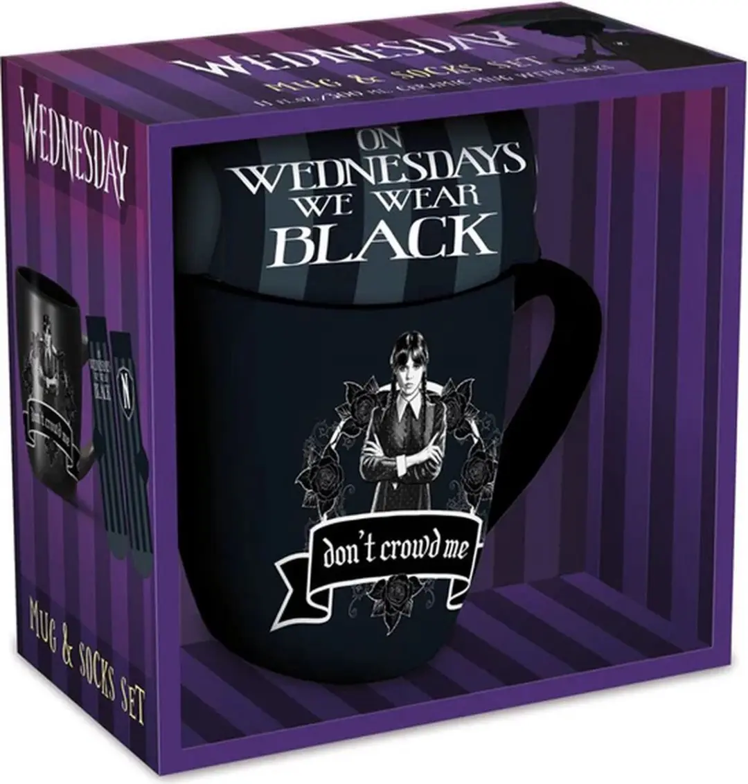 Pyramid Wednesday Wear Black Giftset - Mok 315ml & Sokken - afbeelding 6 van 6