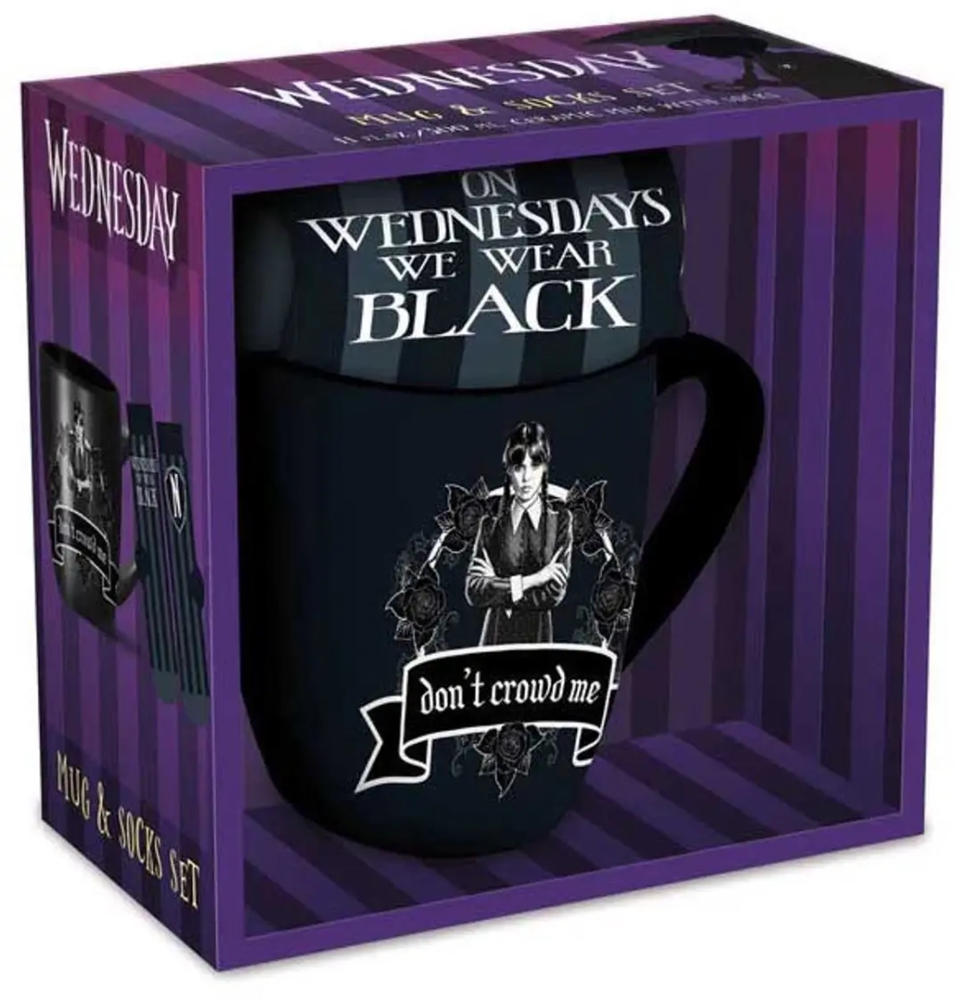 Pyramid Wednesday Wear Black Giftset - Mok 315ml & Sokken - afbeelding 5 van 6