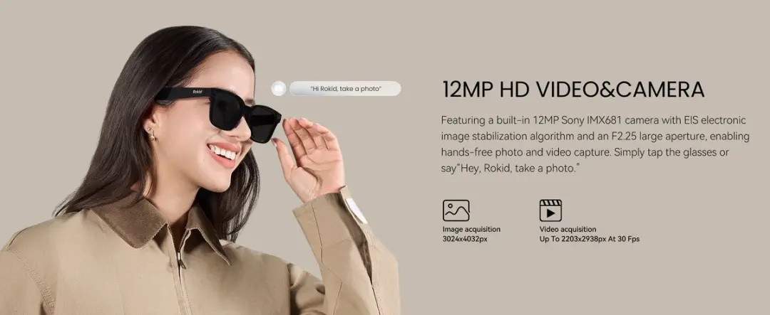 Rokid AI Glasses Style RV203 - Zwart - afbeelding 3 van 6