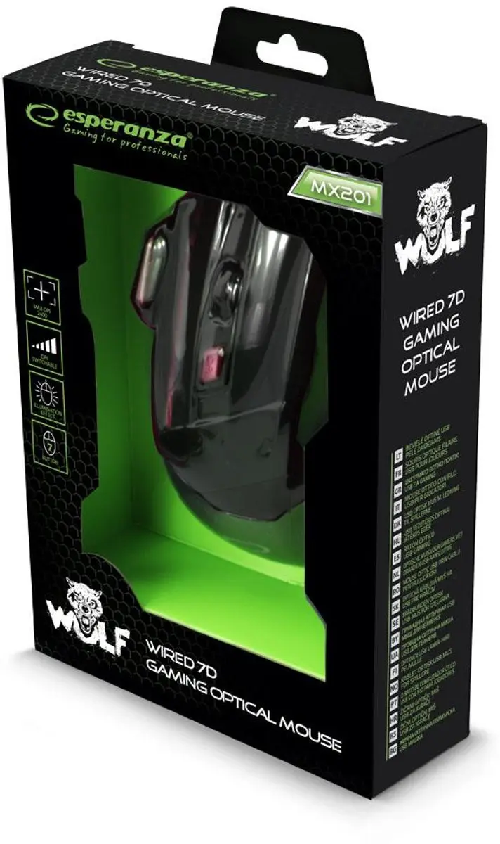 Esperanza MX201 Gaming Muis EGM201R - 2400 DPI - afbeelding 4 van 6