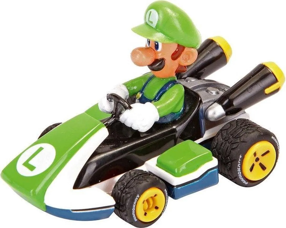 Carrera Auto Pull & Speed Mario Kart 8 - Luigi - Zwart