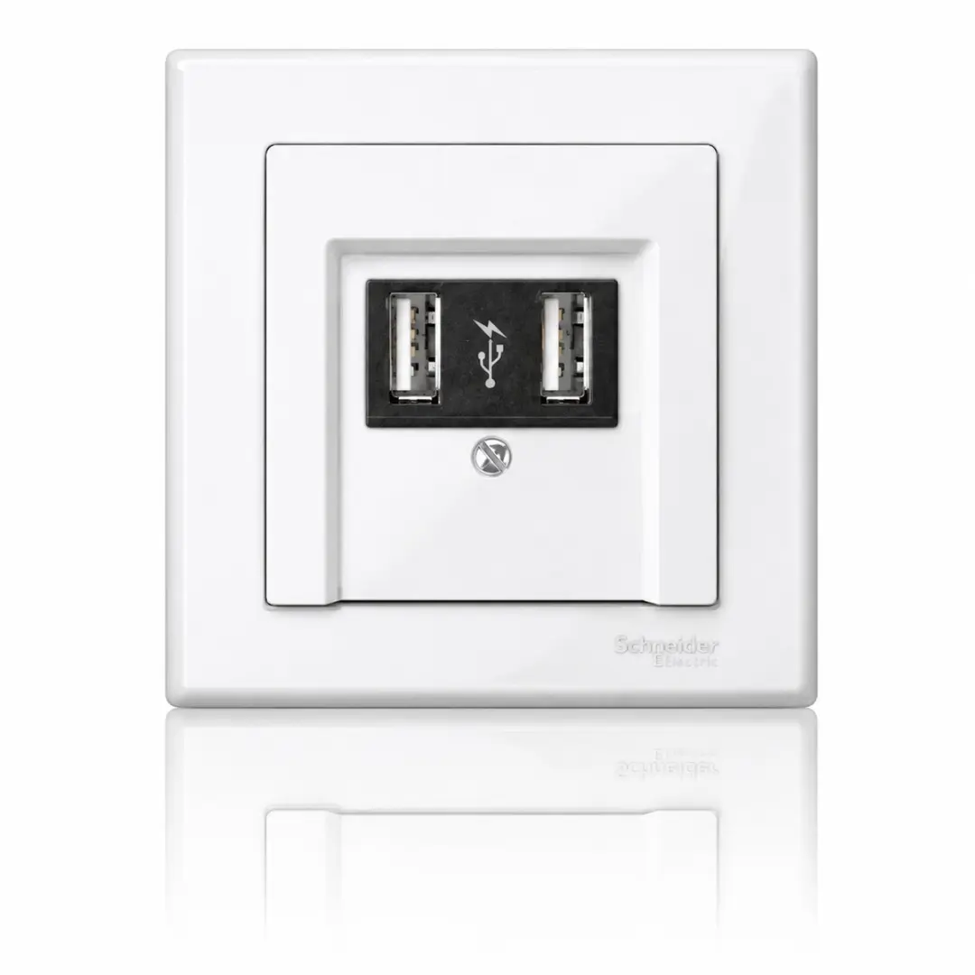 Schneider Electric Merten dubbele USB wandlader compleet