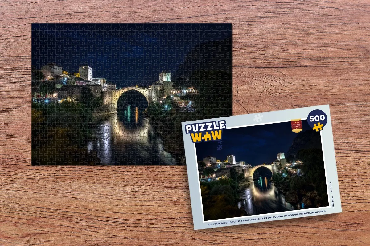 PuzzleWow Legpuzzel De Stari Most 500 Stuks - Multicolor