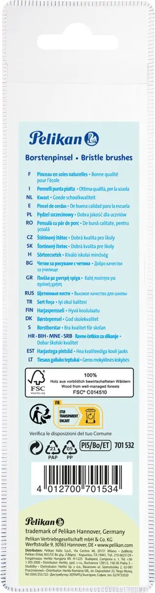 Pelikan 701532 Penseelset - Gesorteerd - 5 Stuks - afbeelding 4 van 4