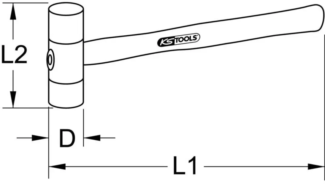 KS Tools 140.5202 Kunststof hamer - 350 g - 300 mm - afbeelding 2 van 3