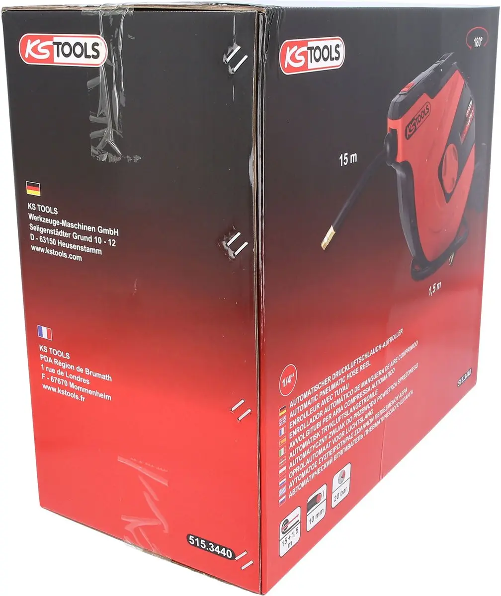 KS Tools 515.3440 Pneumatische slanghaspel - 15 m - 20 bar - afbeelding 2 van 6