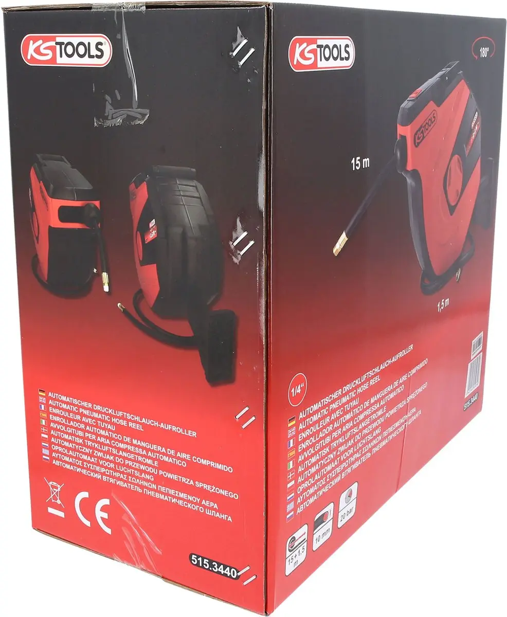 KS Tools 515.3440 Pneumatische slanghaspel - 15 m - 20 bar - afbeelding 5 van 6